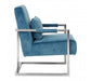 Gatsby Teal Fabric and Silver Accent Chair - Modern Home Interiors