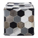 Safira Black/White/Grey Natural Patchwork Pouffe - Modern Home Interiors