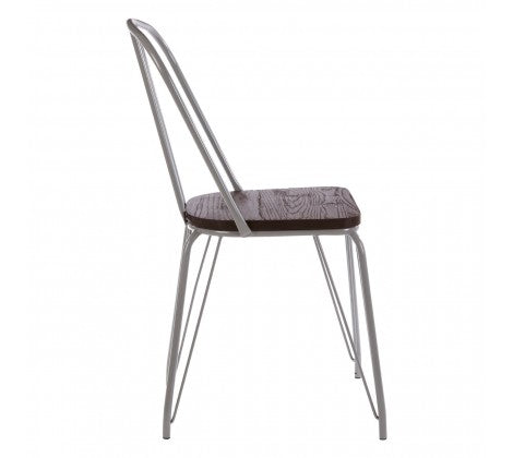 District Grey Metal And Elm Wood Chair - Modern Home Interiors