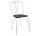 District White Metal And Elm Wood Chair - Modern Home Interiors