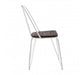 District White Metal And Elm Wood Chair - Modern Home Interiors