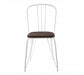 District White Metal And Elm Wood Chair - Modern Home Interiors