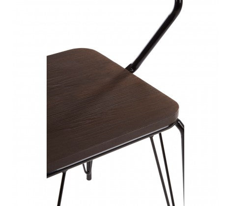 District Black Metal And Elm Wood Arm Chair - Modern Home Interiors