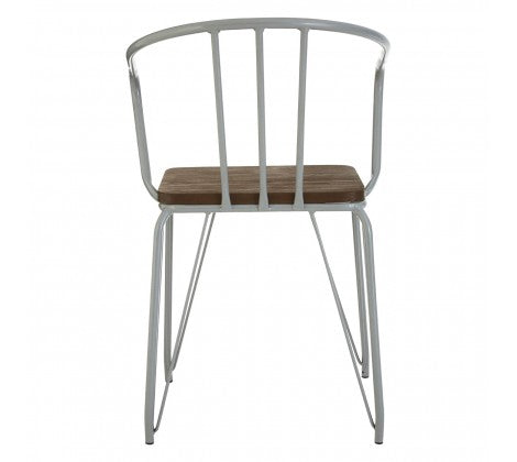 District Grey Metal And Elm Wood Arm Chair - Modern Home Interiors