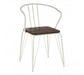 District White Metal And Elm Wood Arm Chair - Modern Home Interiors