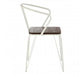 District White Metal And Elm Wood Arm Chair - Modern Home Interiors