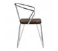 District Chrome Metal And Elm Wood Arm Chair - Modern Home Interiors