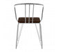 District Chrome Metal And Elm Wood Arm Chair - Modern Home Interiors