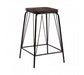 District Black Metal And Elm Wood Stool - Modern Home Interiors