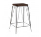 District Grey Metal And Elm Wood Stool - Modern Home Interiors