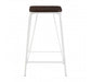 District White Metal And Elm Wood Stool - Modern Home Interiors