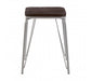 District Grey Metal / Elm Small Wood Stool - Modern Home Interiors