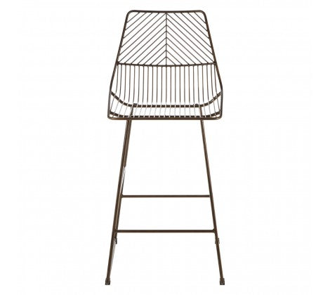 District Bronze Metal Wire Tapered Bar Chair - Modern Home Interiors