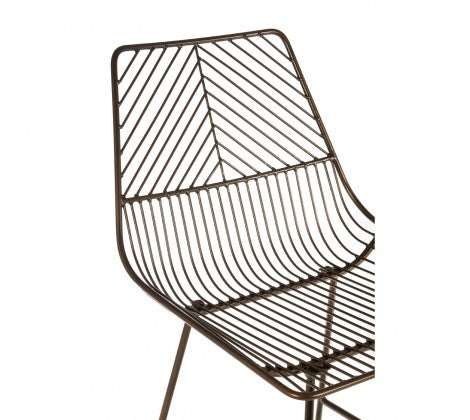 District Bronze Metal Wire Tapered Bar Chair - Modern Home Interiors