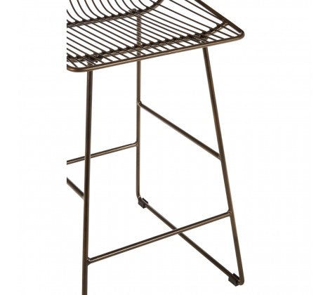 District Bronze Metal Wire Tapered Bar Chair - Modern Home Interiors