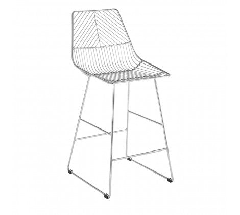 District Chrome Metal Wire Tapered Bar Chair - Modern Home Interiors