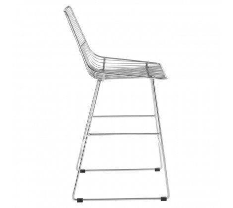 District Chrome Metal Wire Tapered Bar Chair - Modern Home Interiors