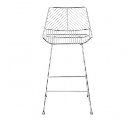 District Chrome Metal Wire Tapered Bar Chair - Modern Home Interiors