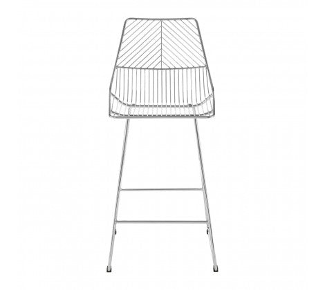 District Chrome Metal Wire Tapered Bar Chair - Modern Home Interiors