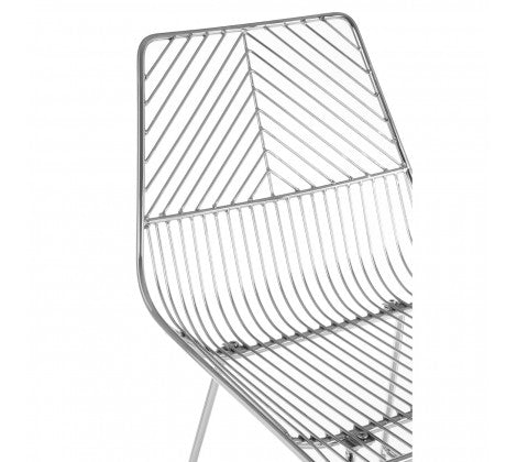 District Chrome Metal Wire Tapered Bar Chair - Modern Home Interiors