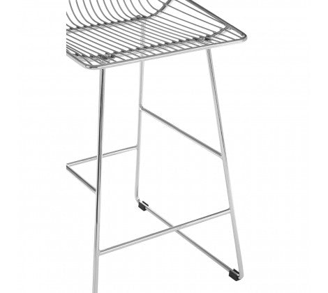 District Chrome Metal Wire Tapered Bar Chair - Modern Home Interiors