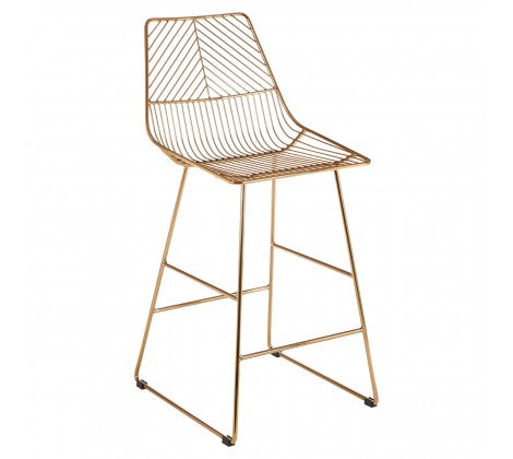 District Gold Metal Wire Tapered Bar Chair - Modern Home Interiors