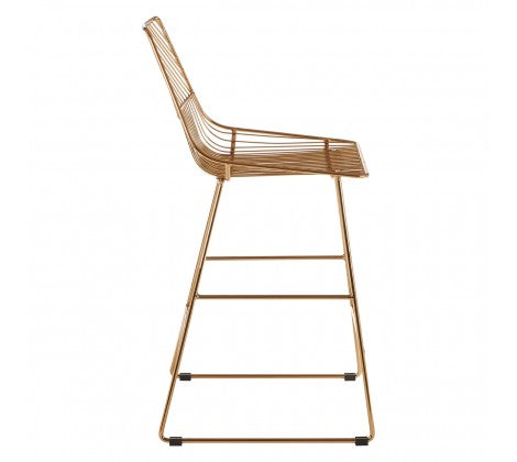 District Gold Metal Wire Tapered Bar Chair - Modern Home Interiors