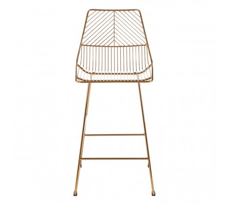 District Gold Metal Wire Tapered Bar Chair - Modern Home Interiors