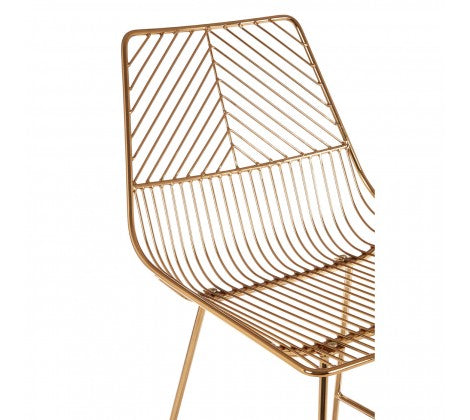 District Gold Metal Wire Tapered Bar Chair - Modern Home Interiors