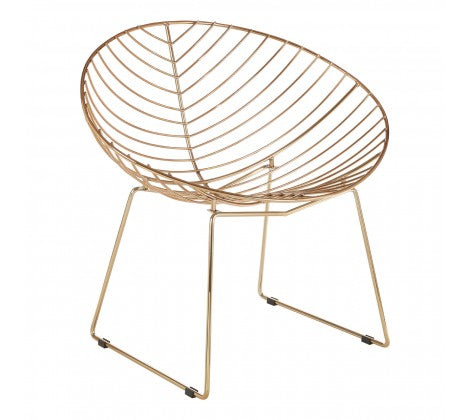 District Gold Metal Wire Rounded Chair - Modern Home Interiors