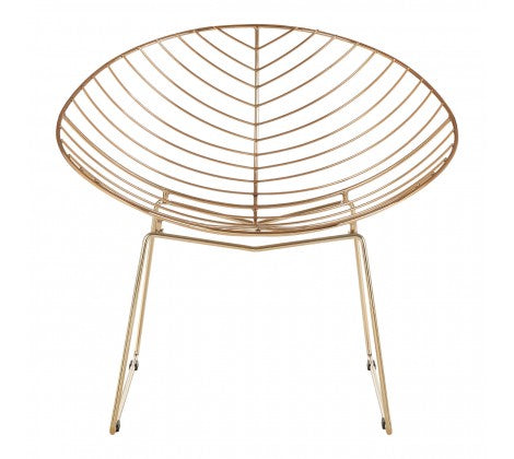 District Gold Metal Wire Rounded Chair - Modern Home Interiors