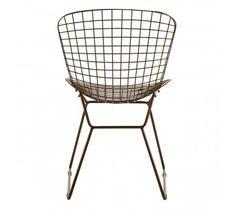 District Bronze Metal Grid Frame Wire Chair - Modern Home Interiors