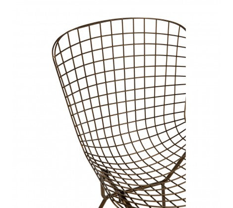 District Bronze Metal Grid Frame Wire Chair - Modern Home Interiors