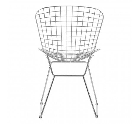 District Chrome Metal Grid Frame Wire Chair - Modern Home Interiors