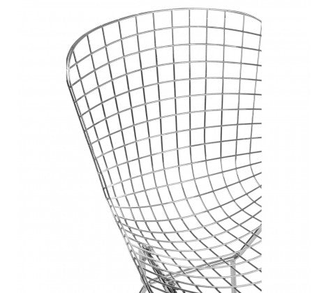 District Chrome Metal Grid Frame Wire Chair - Modern Home Interiors