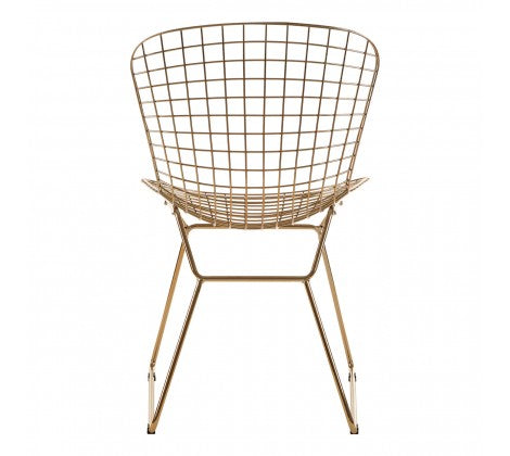 District Gold Metal Grid Frame Wire Chair - Modern Home Interiors