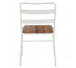 District White Metal And Elm Wood Chair - Modern Home Interiors