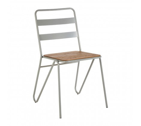 District Grey Metal And Elm Wood Chair - Modern Home Interiors