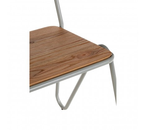 District Grey Metal And Elm Wood Chair - Modern Home Interiors