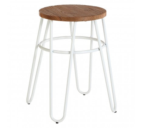 District Elm Wood Hairpin Stool - Modern Home Interiors