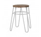 District Grey Metal & Elm Wood Hairpin Stool - Modern Home Interiors