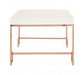 Allure White Gloss and Rose Gold Coffee Table - Modern Home Interiors