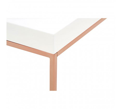 Allure White Gloss and Rose Gold Coffee Table - Modern Home Interiors