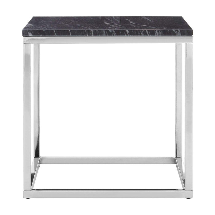 Allure Square Black Marble End Table - Modern Home Interiors