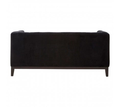 Sasha 2 Seater Black Velvet Sofa - Modern Home Interiors