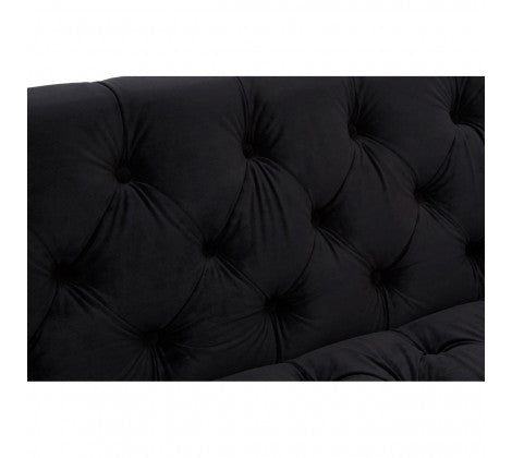 Sasha 2 Seater Black Velvet Sofa - Modern Home Interiors