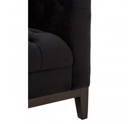 Sasha 2 Seater Black Velvet Sofa - Modern Home Interiors