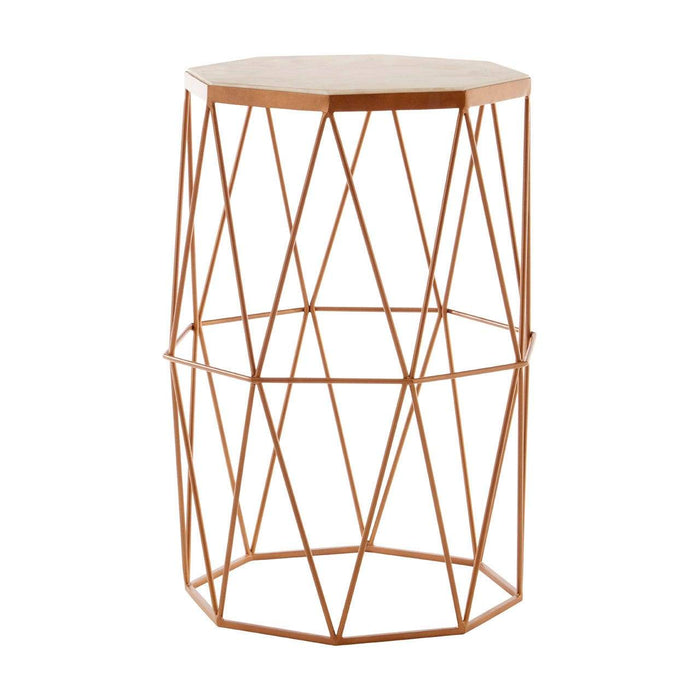 Shalimar Octagonal Marble/ Gold Side Table - Modern Home Interiors