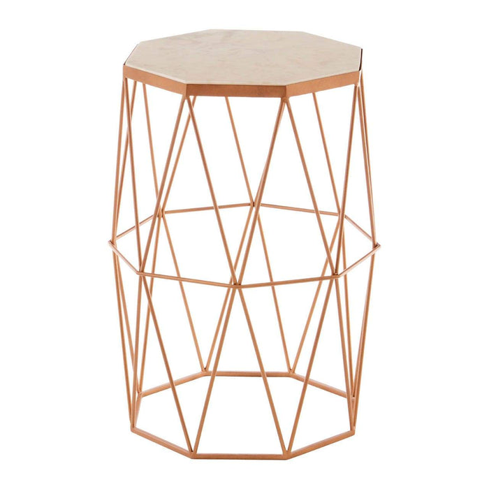 Shalimar Octagonal Marble/ Gold Side Table - Modern Home Interiors