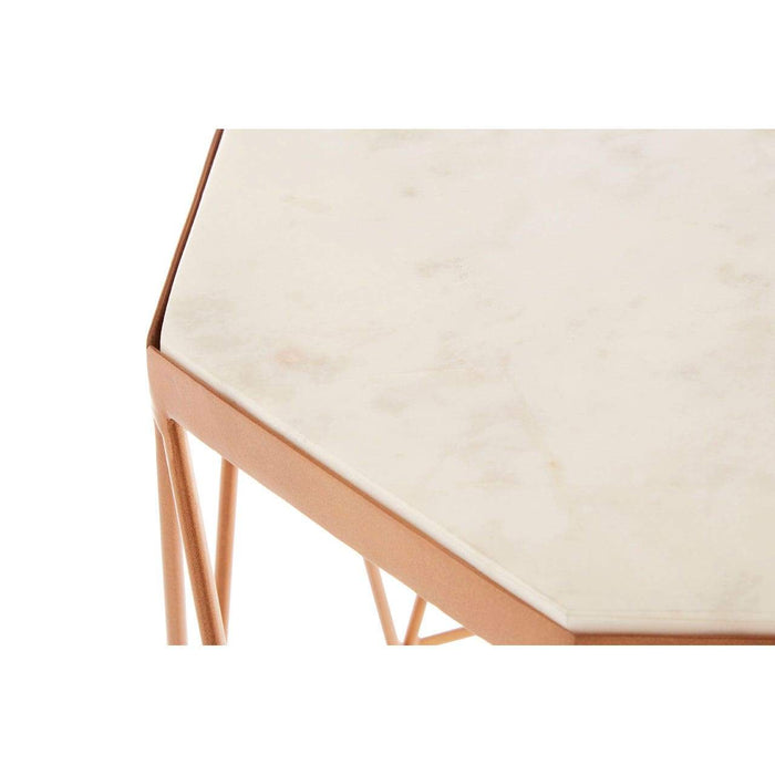 Shalimar Octagonal Marble/ Gold Side Table - Modern Home Interiors